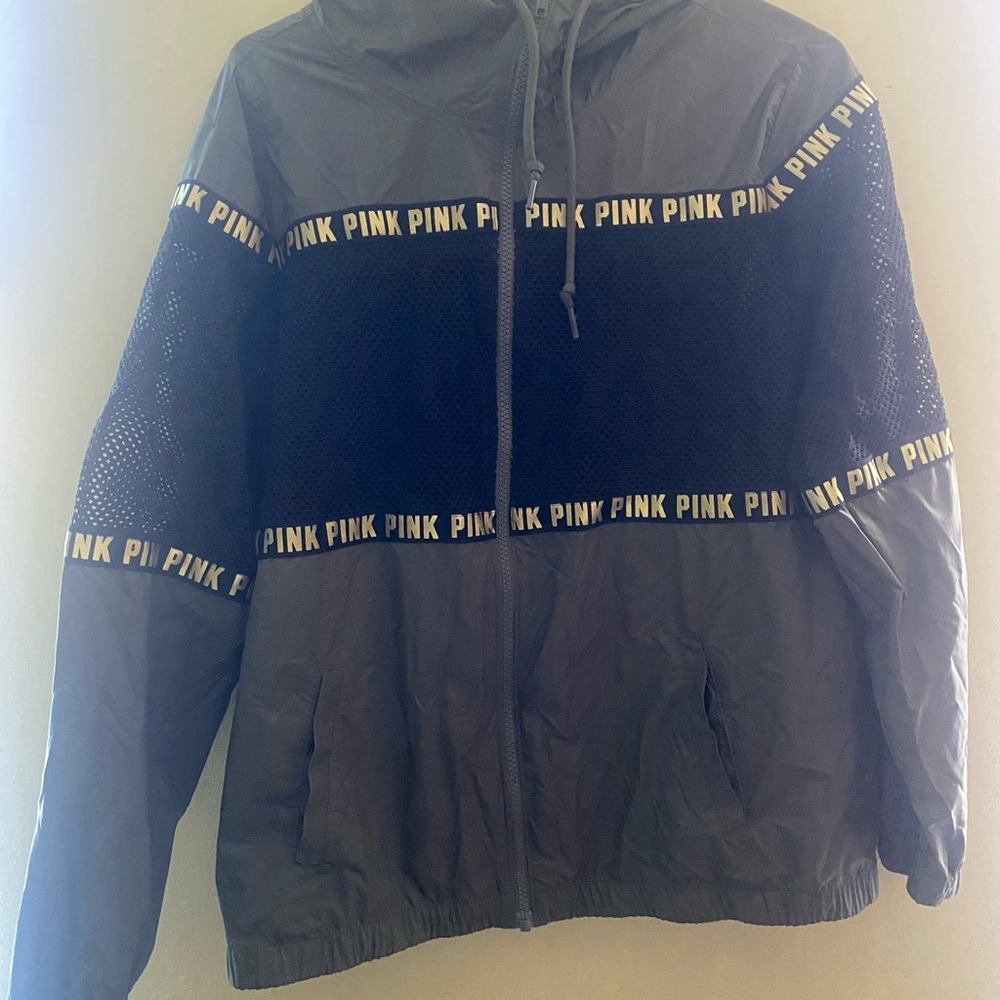 Green and Black PINK Windbreaker Jacket
